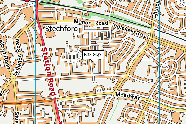 B33 8QY map - OS VectorMap District (Ordnance Survey)