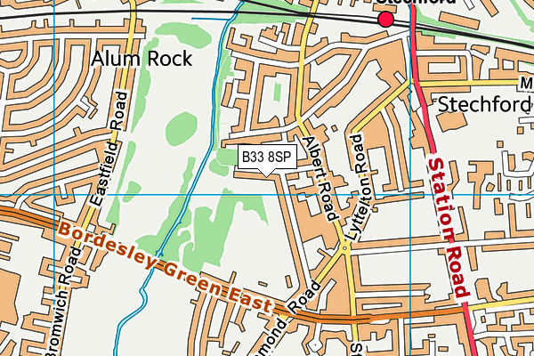 B33 8SP map - OS VectorMap District (Ordnance Survey)