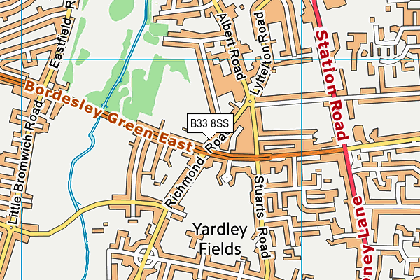 B33 8SS map - OS VectorMap District (Ordnance Survey)