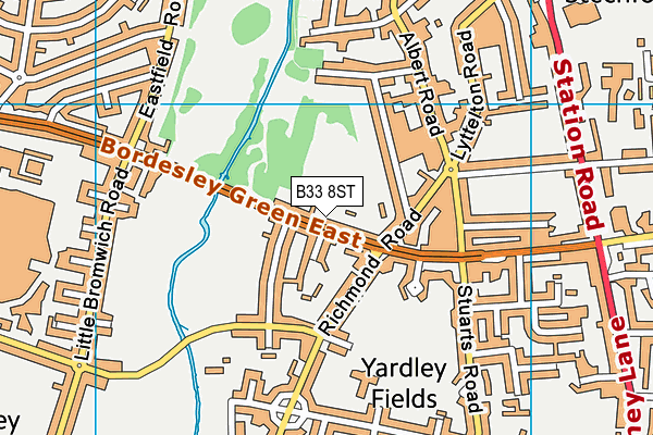 B33 8ST map - OS VectorMap District (Ordnance Survey)