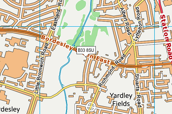 B33 8SU map - OS VectorMap District (Ordnance Survey)