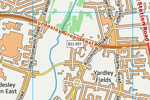 B33 8SY map - OS VectorMap District (Ordnance Survey)