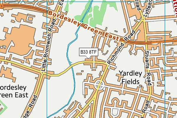 B33 8TF map - OS VectorMap District (Ordnance Survey)