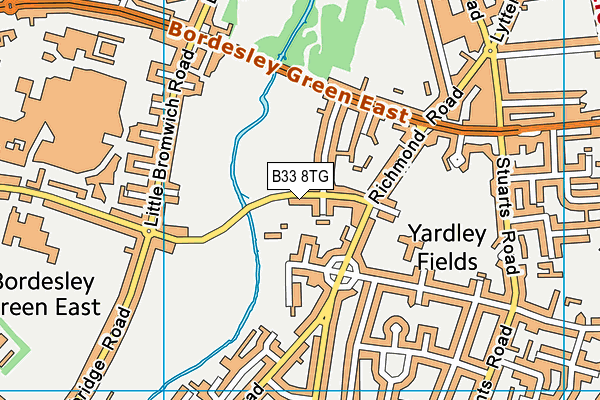 B33 8TG map - OS VectorMap District (Ordnance Survey)
