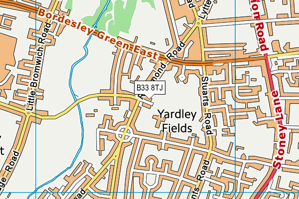 B33 8TJ map - OS VectorMap District (Ordnance Survey)