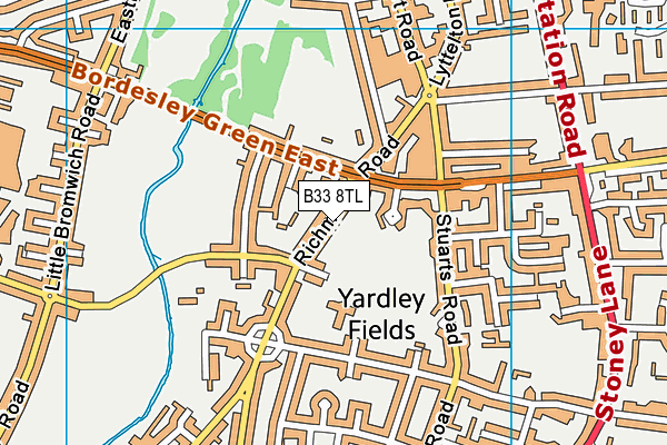 B33 8TL map - OS VectorMap District (Ordnance Survey)