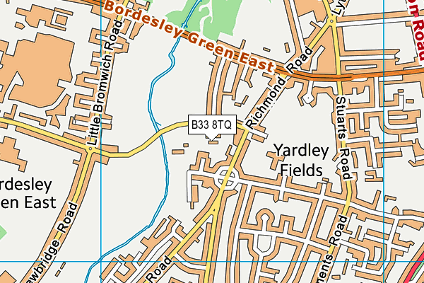 B33 8TQ map - OS VectorMap District (Ordnance Survey)