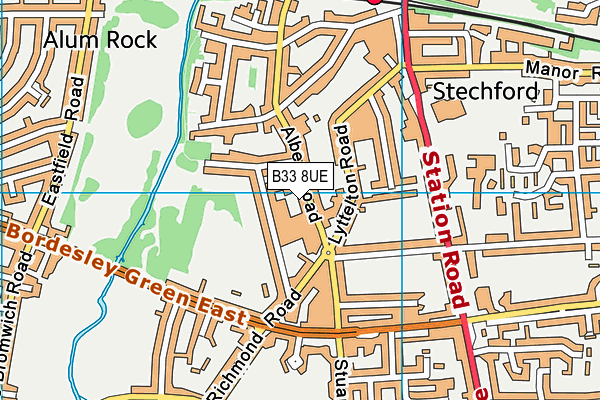 B33 8UE map - OS VectorMap District (Ordnance Survey)