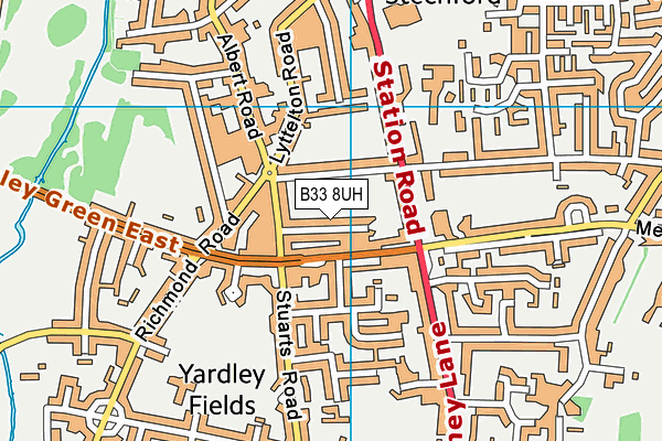 B33 8UH map - OS VectorMap District (Ordnance Survey)