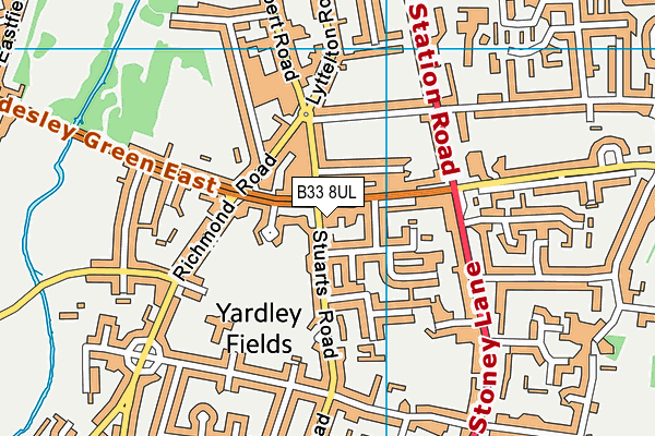 B33 8UL map - OS VectorMap District (Ordnance Survey)