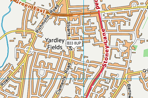 B33 8UP map - OS VectorMap District (Ordnance Survey)