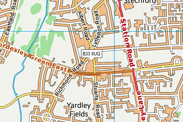 B33 8UQ map - OS VectorMap District (Ordnance Survey)