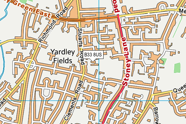 B33 8US map - OS VectorMap District (Ordnance Survey)