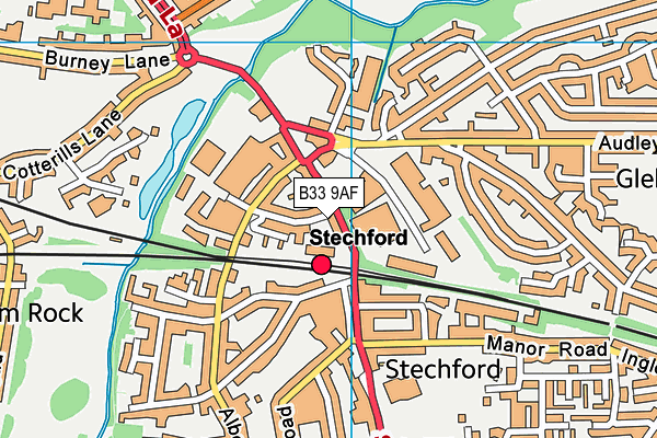 B33 9AF map - OS VectorMap District (Ordnance Survey)