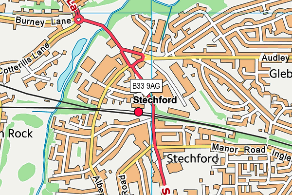 B33 9AG map - OS VectorMap District (Ordnance Survey)