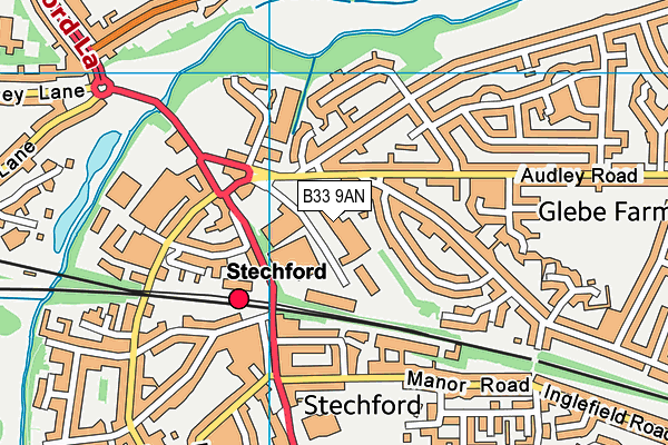 The Gym Group (Birmingham Stechford) map (B33 9AN) - OS VectorMap District (Ordnance Survey)