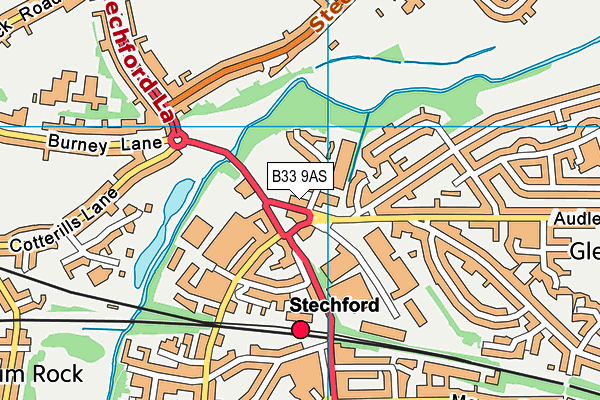 B33 9AS map - OS VectorMap District (Ordnance Survey)