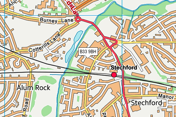 B33 9BH map - OS VectorMap District (Ordnance Survey)