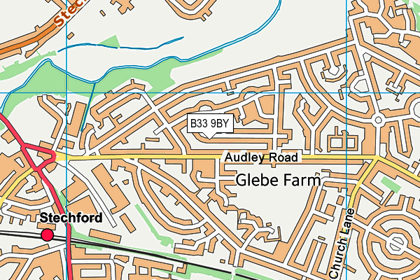 B33 9BY map - OS VectorMap District (Ordnance Survey)