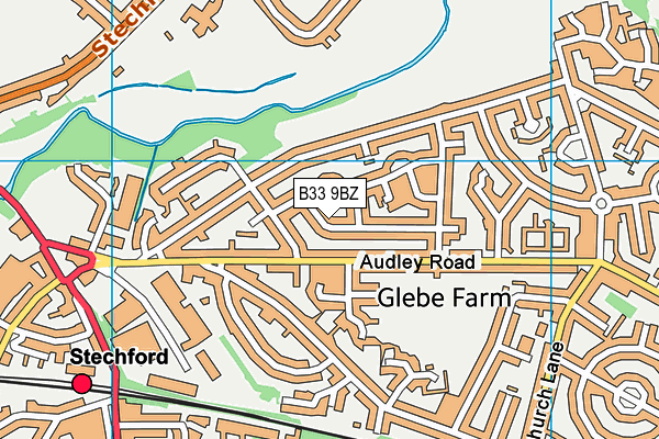 B33 9BZ map - OS VectorMap District (Ordnance Survey)