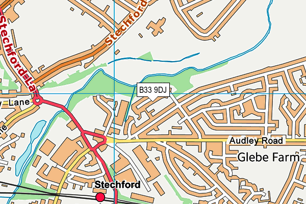 B33 9DJ map - OS VectorMap District (Ordnance Survey)