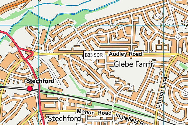 B33 9DR map - OS VectorMap District (Ordnance Survey)