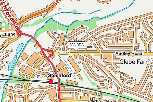 B33 9DS map - OS VectorMap District (Ordnance Survey)