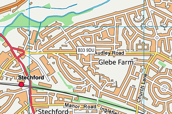 B33 9DU map - OS VectorMap District (Ordnance Survey)