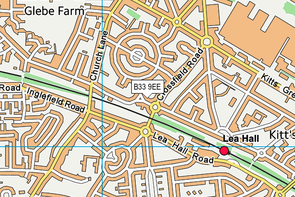 B33 9EE map - OS VectorMap District (Ordnance Survey)