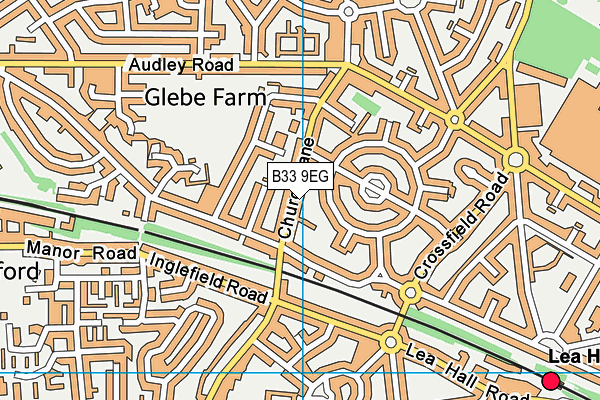 B33 9EG map - OS VectorMap District (Ordnance Survey)