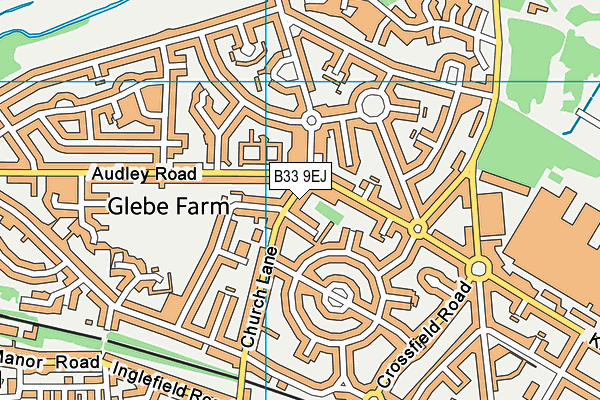 B33 9EJ map - OS VectorMap District (Ordnance Survey)