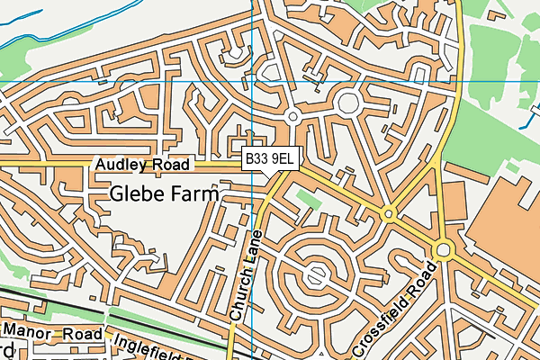 B33 9EL map - OS VectorMap District (Ordnance Survey)