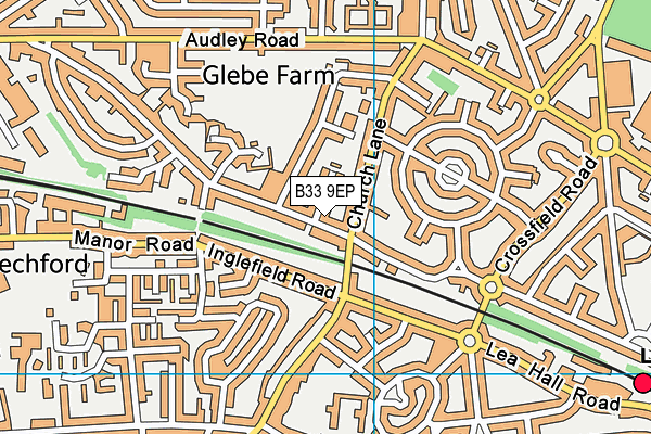 B33 9EP map - OS VectorMap District (Ordnance Survey)