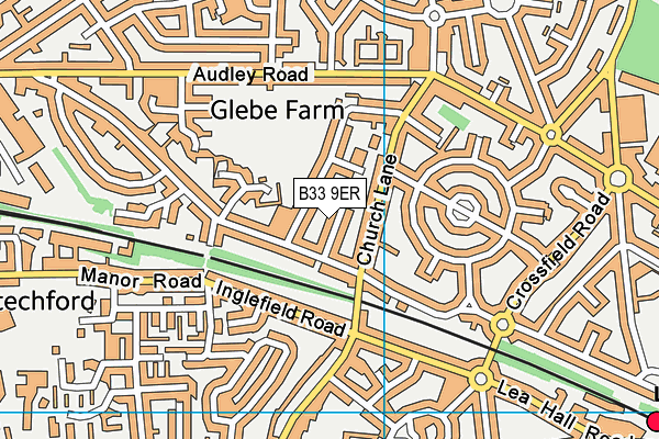 B33 9ER map - OS VectorMap District (Ordnance Survey)