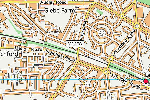 B33 9EW map - OS VectorMap District (Ordnance Survey)