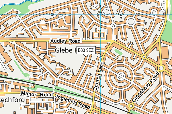 Flaxley Rd Playing Fields map (B33 9EZ) - OS VectorMap District (Ordnance Survey)