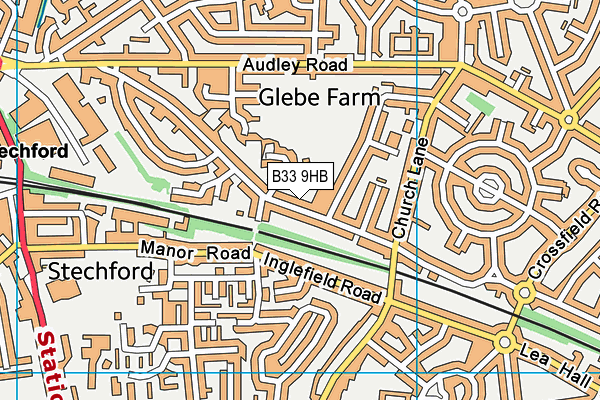 B33 9HB map - OS VectorMap District (Ordnance Survey)