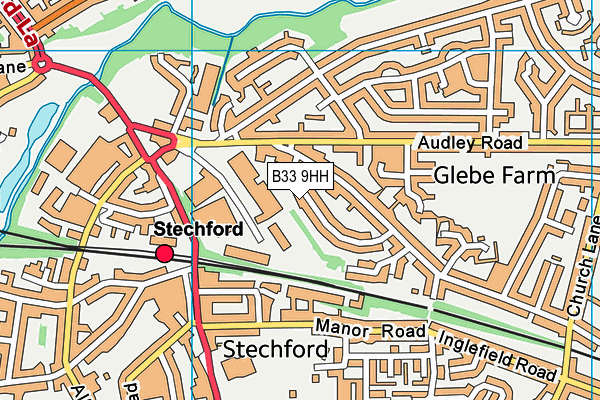 B33 9HH map - OS VectorMap District (Ordnance Survey)