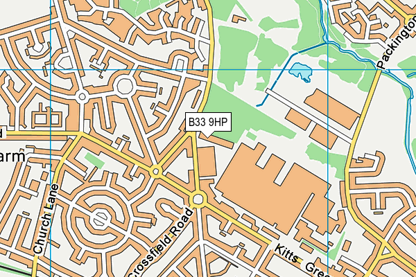 B33 9HP map - OS VectorMap District (Ordnance Survey)