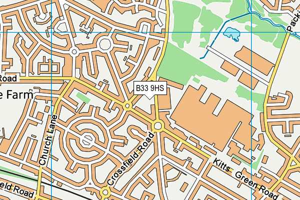 B33 9HS map - OS VectorMap District (Ordnance Survey)