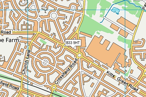 B33 9HT map - OS VectorMap District (Ordnance Survey)