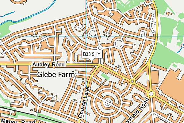 B33 9HY map - OS VectorMap District (Ordnance Survey)