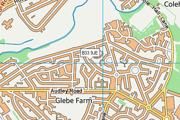 B33 9JE map - OS VectorMap District (Ordnance Survey)