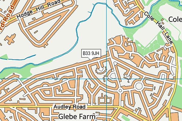 B33 9JH map - OS VectorMap District (Ordnance Survey)