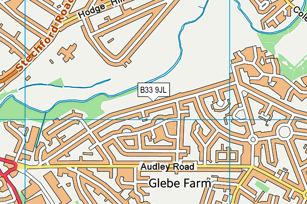 B33 9JL map - OS VectorMap District (Ordnance Survey)