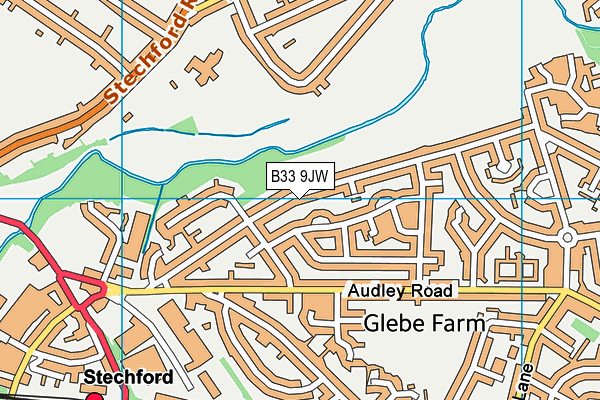 B33 9JW map - OS VectorMap District (Ordnance Survey)