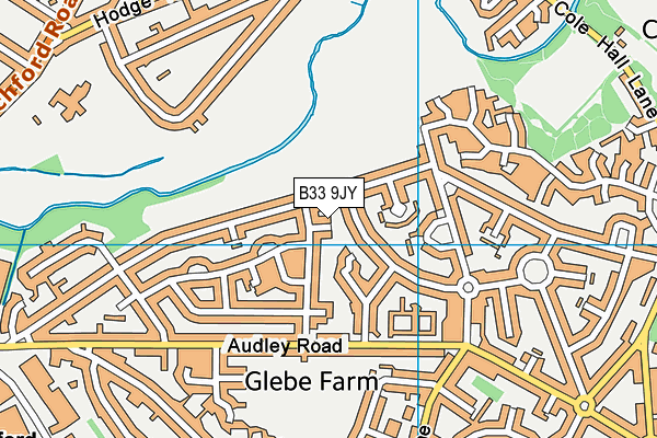 B33 9JY map - OS VectorMap District (Ordnance Survey)