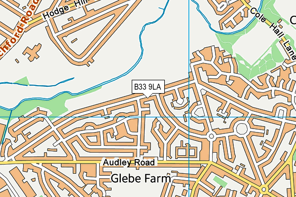 B33 9LA map - OS VectorMap District (Ordnance Survey)