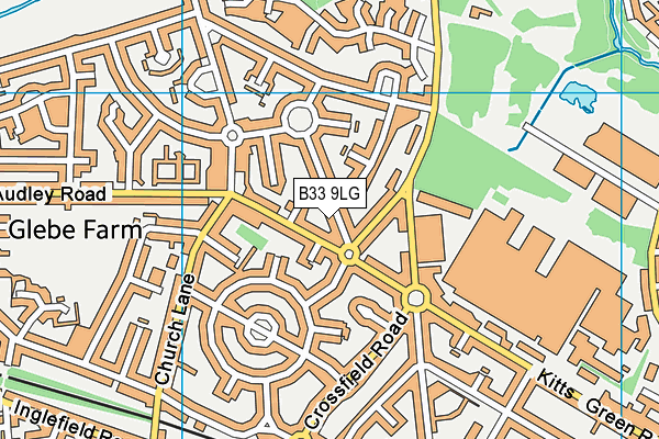 B33 9LG map - OS VectorMap District (Ordnance Survey)