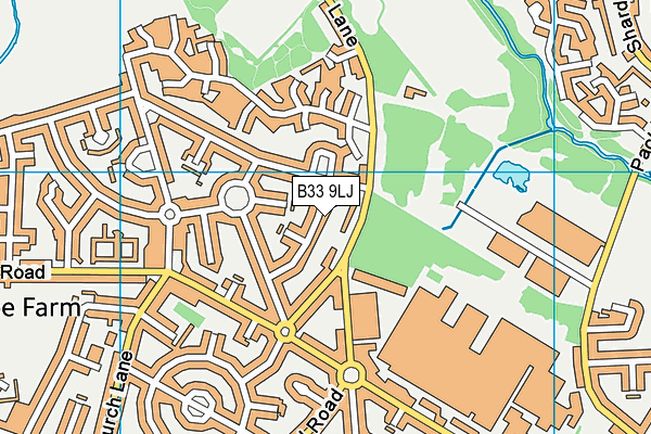 B33 9LJ map - OS VectorMap District (Ordnance Survey)